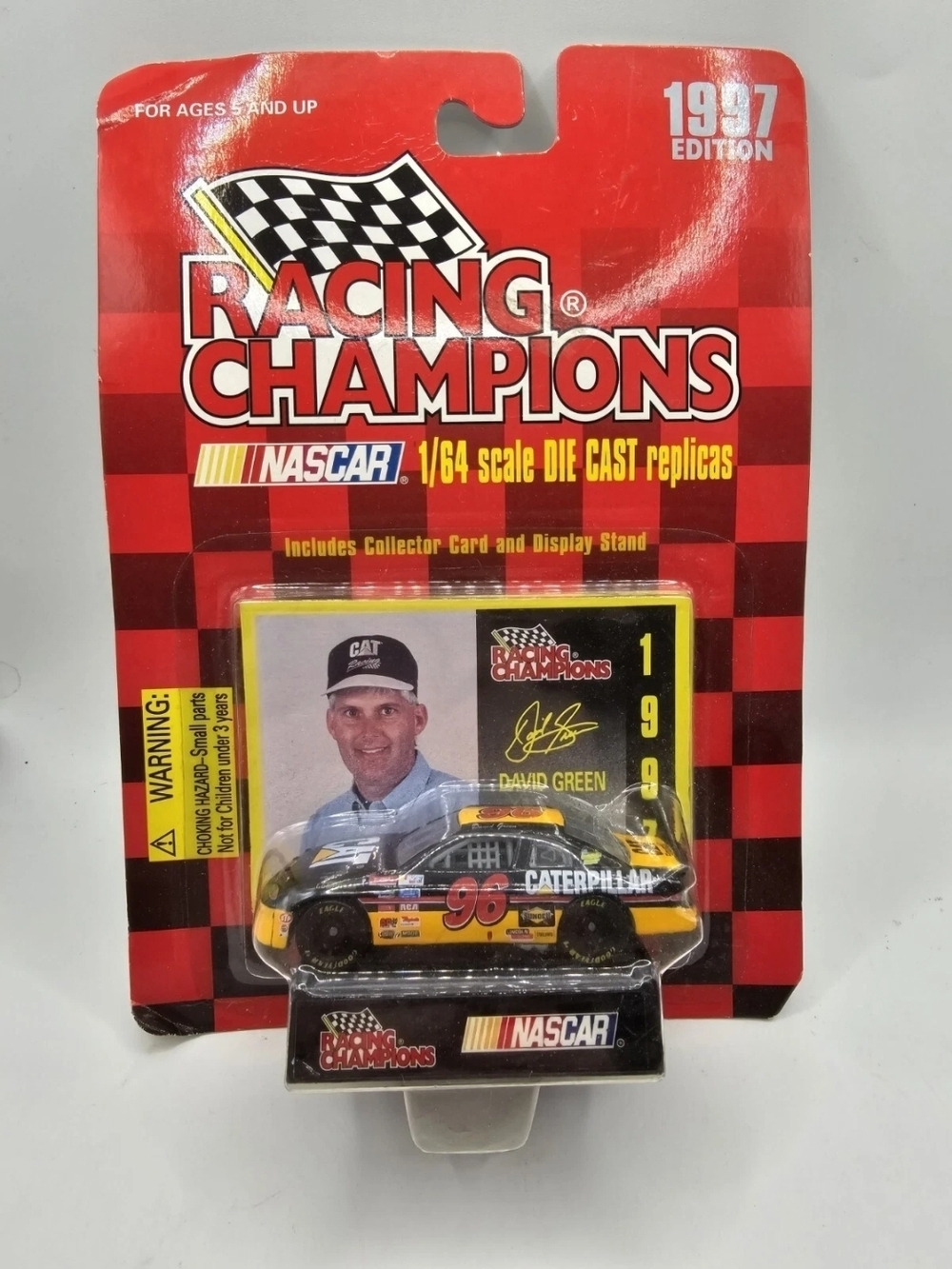 1997 Racing Champions 1/64 David Green #96 Caterpillar Chevrolet w/Card & Stand